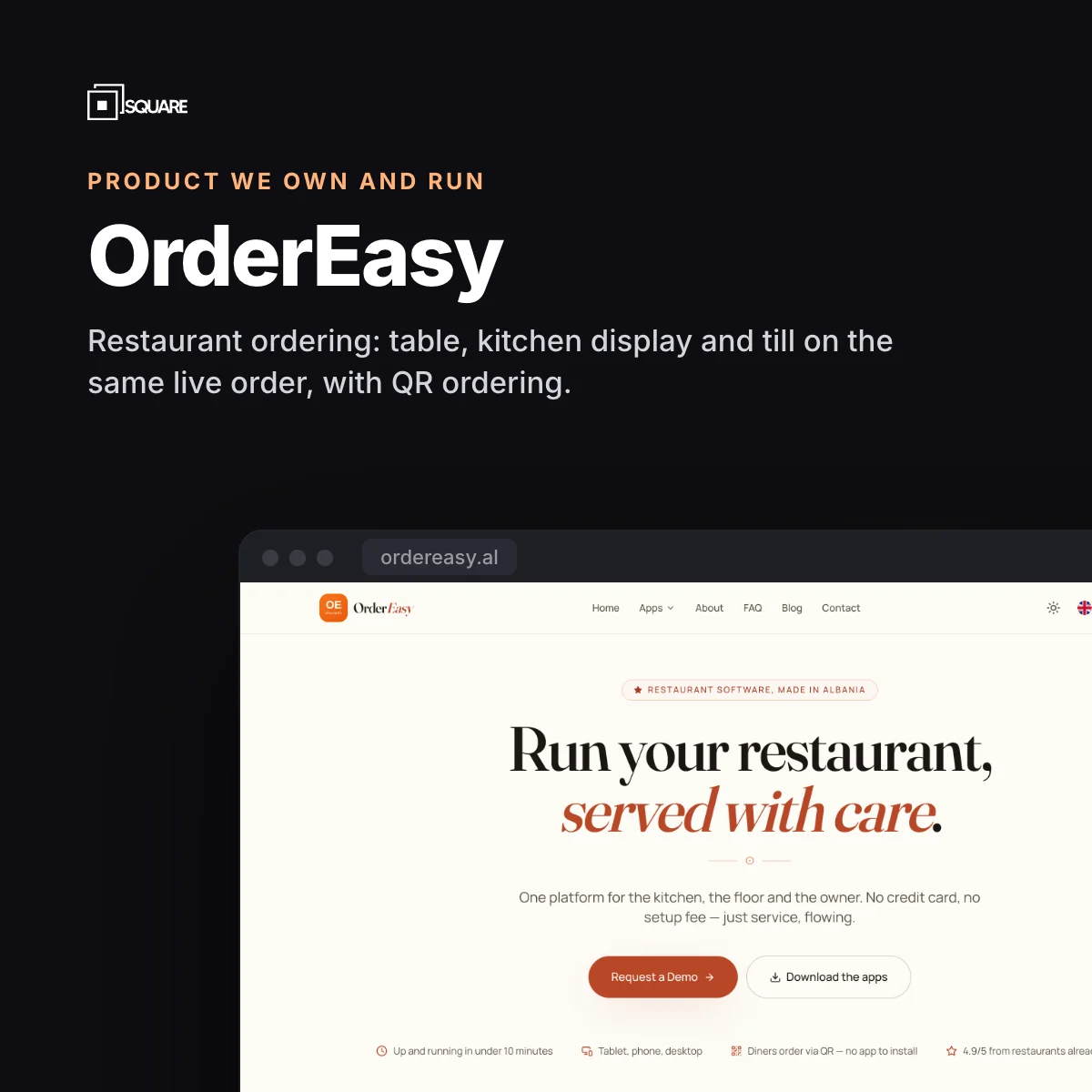 OrderEasy restaurant ordering and management software