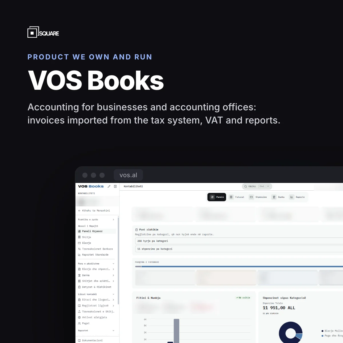 VOS Books accounting dashboard for businesses and accounting offices