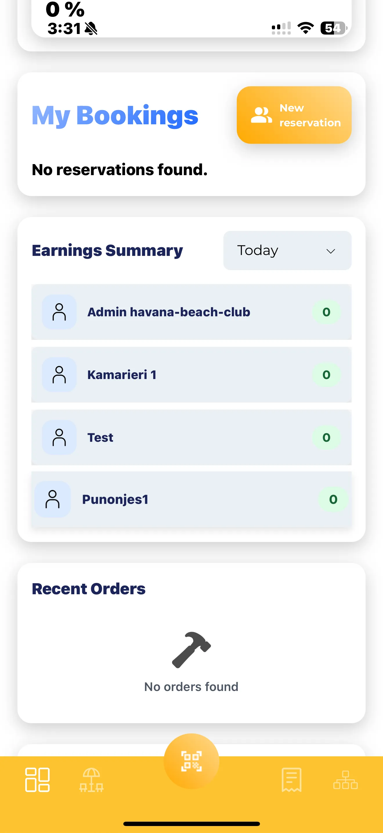 SunEasy Business App - Bookings Overview